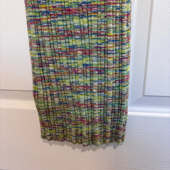 Anthropologie Green Rainbow Multicolor Knit High Neck Tank Top - Picture 7 of 10